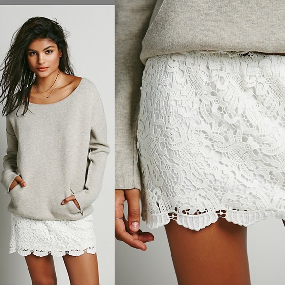 Free People Dresses & Skirts - Free People White Sugar Magnolia Mini Skirt